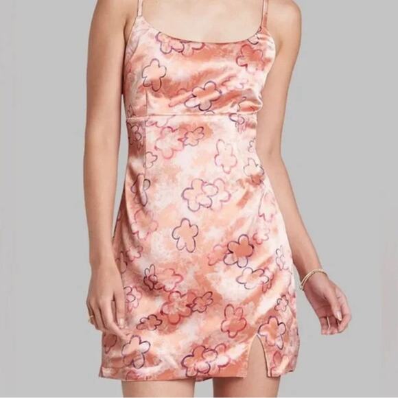 NEW Wild Fable Womens Top Notch Pink Floral Slip Dress - Picture 3 of 9